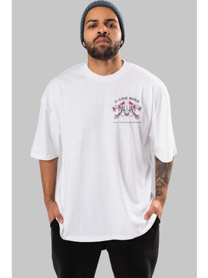 Ankhises Darth Vader Gym Ön Sol Baskılı Oversize T-Shirt Erkek Kadın Unisex Pamuk Bisiklet Yaka Tişort