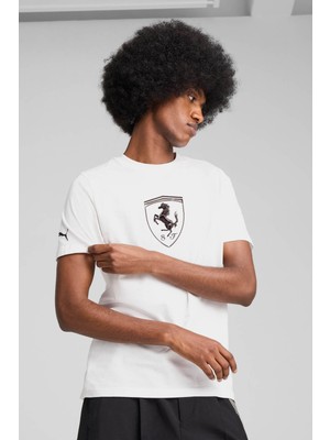 Puma Ferrari Race Tonal Beyaz Unisex Kısa Kol T-Shirt