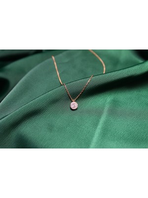 Gümüş Rose Tektaş Kolye