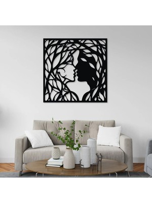 Romantik Çift Silueti Lazer Kesim Ahşap Duvar Dekoru