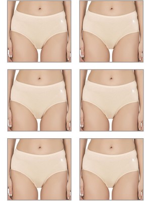 6'lı Paket Kadın Pamuklu Modal Esnek Yumuşak Yüksek Bel Bato Külot