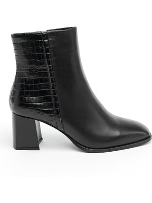 Klasik Hakiki Deri Topuklu Kadın Bot