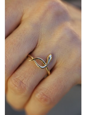 Yenigün Kuyumculuk 14 Ayar Altın Taşsız Modern Tasarım Yılan Yüzük