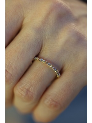 Yenigün Kuyumculuk 14 Ayar Altın Üç Renkli Tek Sıra Dorika Yüzük