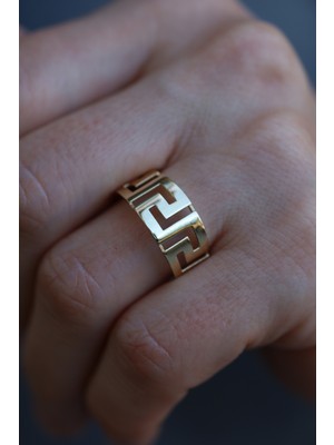 Yenigün Kuyumculuk 14 Ayar Altın Greek Desenli Yüzük