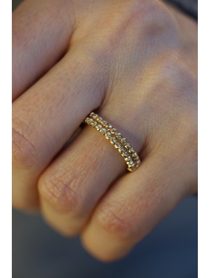 Yenigün Kuyumculuk 14 Ayar Altın Çift Dorika Sıralı Yüzük 2