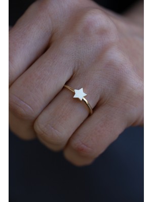 Yenigün Kuyumculuk 14 Ayar Altın Düz Yıldız Yüzük