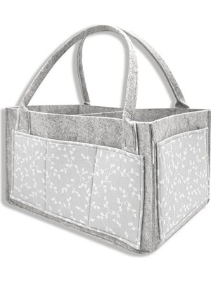 Babyjem Keçe Anne Bebek Bakım Çantası 772 Gri Çiçek