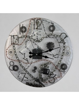 Pelince Epoksi Reçine Duvar Saati - Kalbimin Anahtarı