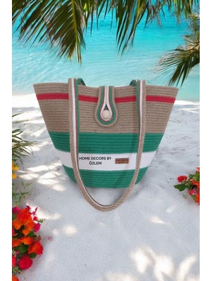 Home Decors By Özlem Hasır Çanta Omuz Çantası Plaj Çantası El Emeği Handmade Tasarım Tarz Yaz MODA-30CMX40-42CM