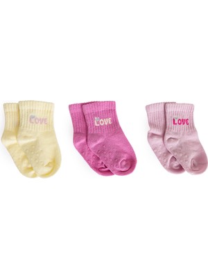 HelloBaby Kız 3lü Kaydırmaz Çorap Kız Bebek