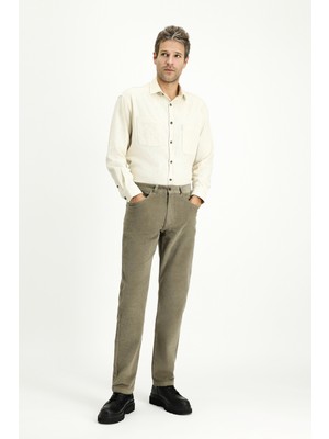 Kiğılı 6 Drop Regular Fit Standart Kesim Likralı Kadife Pantolon