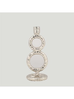 Vitale Sılver Metal 2 Li Çember Şamdan 9*9*23  cm