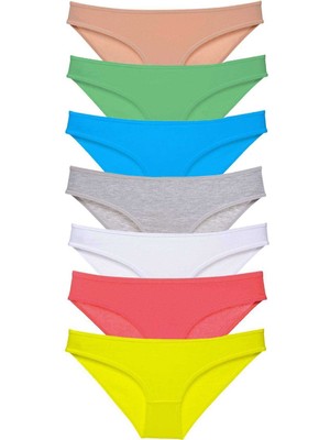 Royaleks 7 Adet Süper Eko Set Likralı Kadın Slip Külot Çok Renkli