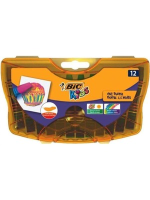 Bic Kids Yağlı Pastel Boya Çantalı Plastik Kutu 12 Renk