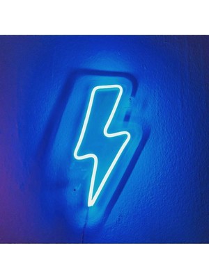 Şimşek Dekoratif Renkli Işıklı Duvar Aydınlatması Tablo Tabela Neon