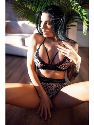 Hotflirt Nl 3488  Göğüs Detaylı Leopar Takım - Leopar - L-Xl