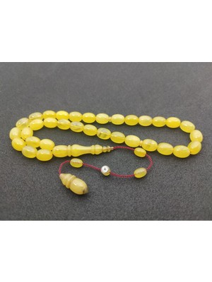 İskeçe Tesbih Ahmet Damar Usta Eseri Çift Kat Zımpara Cift Kat Cilalı Sıkma Kehribar Sertifikalı 6785