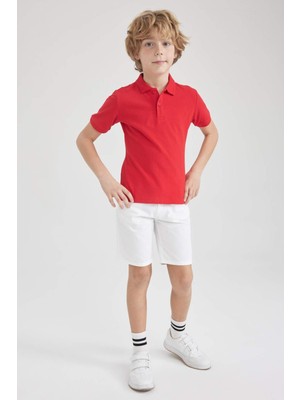 DeFacto Erkek Çocuk Basic Düz Gabardin Şort W9327A623SM