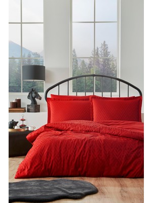 Özdilek Geometrik Çift Kişilik Jakarlı Saten Nevresim Takımı