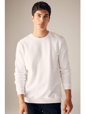 DeFacto Regular Fit Bisiklet Yaka Kalın Basic Düz Sweatshirt T3777AZ23AU
