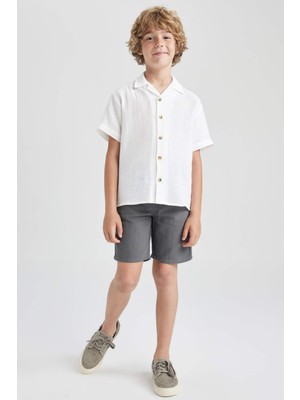 DeFacto Erkek Çocuk Beli Lastikli Müslin Şort Z5370A623SM