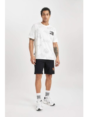 DeFactoFit NBA Wordmark Oversize Geniş Kalıp Kısa Paça Şort A3909AX24SM