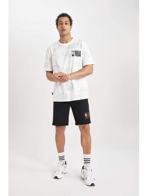 DeFactoFit NBA Wordmark Oversize Geniş Kalıp Kısa Paça Şort A3909AX24SM