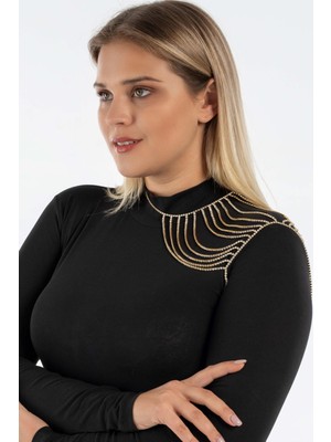 Heviss Kadın Vatka Taşlı Omuz Aksesuar Sol Gold