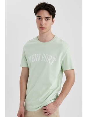 DeFacto %100 Pamuk Regular Fit Bisiklet Yaka Baskılı Kısa Kollu Tişört C2205AX24SM