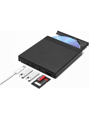 Monozone Harici Dvd-Rw USB 3.0 +Sd Tf Kart Okuyucu +3.0 USB Hub Taşınabilir CD DVD Yazıcı