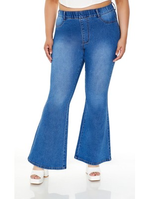 Plus Size High-Rise Flare Jean Pantolon