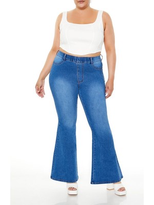 Plus Size High-Rise Flare Jean Pantolon