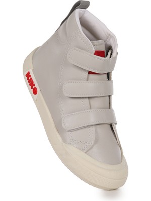 Kiko Kids Garf Günlük Cırtlı Erkek Çocuk Bot Ayakkabı Gri