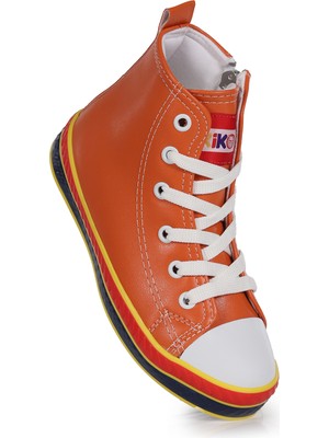 Kiko Kids Pant Günlük Bağcıklı Fermuarlı Erkek Bebek Spor Ayakkabı Turuncu