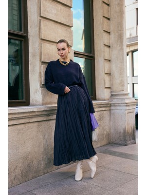 Emnora Vual Crush Etek Lacivert