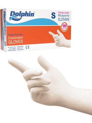 Dolphin Pudrasız Lateks Muayene Eldiveni S Beden 100 Adet - MDR