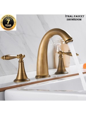OEM Banyo Lavabo Bataryası Ankastre 3lü Set Antik Renk Yeni Model 7 Yıl Güvenceli İthal