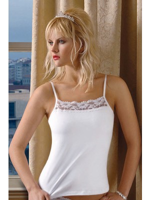 Shop58 LİKRALI DANTELLİ İP ASKILI ATLET 2120