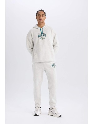 DefactoFit NBA Milwaukee Bucks Sporcu Kalın Jogger Eşofman Altı Standart Fit Beli Bağcıklı Cepli D6701AX25SP