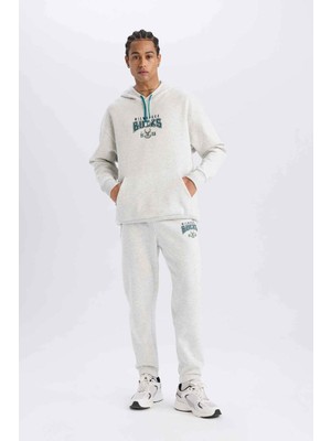 DefactoFit NBA Milwaukee Bucks Sporcu Kalın Jogger Eşofman Altı Standart Fit Beli Bağcıklı Cepli D6701AX25SP