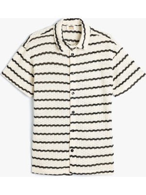 Koton Ajurlu Gömlek Kısa Kollu Düğmeli