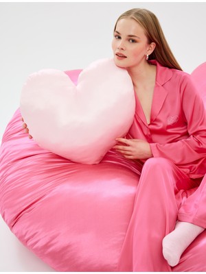 Koton Gömlek Yaka Uzun Kollu Düğmeli Saten Pijama Takımı