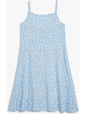 Koton Elbise Ince Askılı Çiçek Desenli