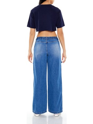 Wide-Leg Kargo Jean Pantolon