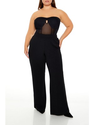 Plus Size Düz Kesim Pantolon