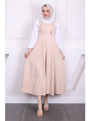 İmaj Butik Bej Fermuar Detaylı Gabardin Jile