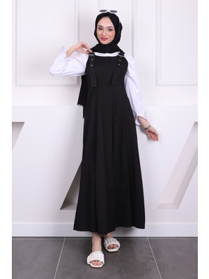 İmaj Butik Siyah Fermuar Detaylı Gabardin Jile