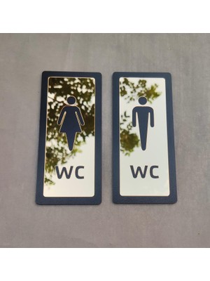 Wc Bay ve Bayan Set Yönlendirme Levhası Gold Diamond Serisi