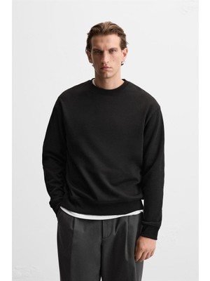 Bgw Erkek Yumuşak Dokulu Içi Polarlı Rahat Kalıp Sweatshirt